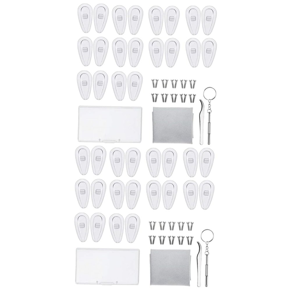 BUTIFULSIC 2pcs Replacement Eyeglass Nose Pads Glasses Repair Silicon 10 Steel Nose Pads Tools