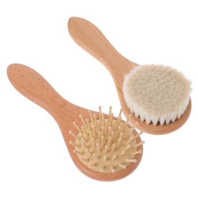 Beatifufu 2pcs Scalp Natural Wool Hair Brush for Gentle and Bathing Soft Dual-Sided Scalp Exfoliator for Newborns and