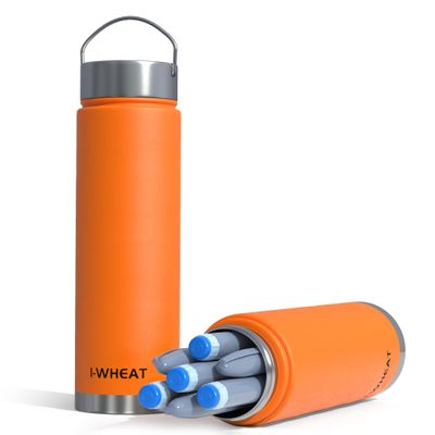1-WHEAT Insulin Cooler Travel Case TSA Approved for 7 Pens Medication Cooler for Travel refrigerated Medicine,Diabetic Ice Packs EpiPen Injection Case(Orange)