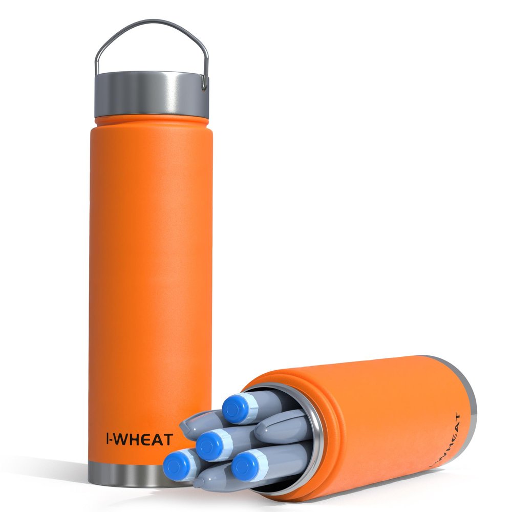 1-WHEAT Insulin Cooler Travel Case TSA Approved for 7 Pens Medication Cooler for Travel refrigerated Medicine,Diabetic Ice Packs EpiPen Injection Case(Orange)