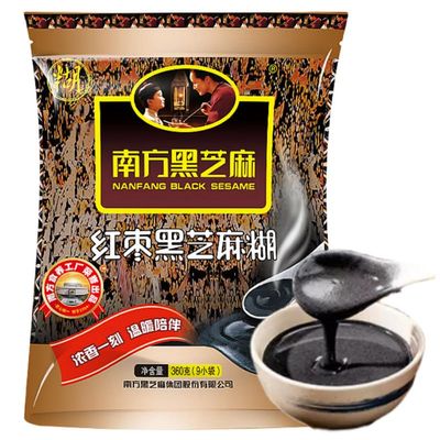 Black Sesame Paste Powder 360g - Instant Nutritious Breakfast Drink Mix - Original Flavor Quick Soluble Meal Replacement (Red dates (containing 9 packets) 360g)