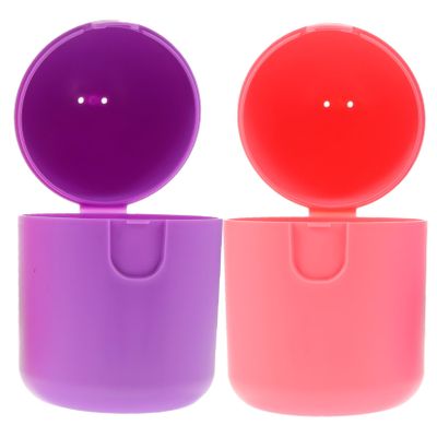 GOOHOCHY 2pcs Period Cup Storage Case Microwave Sterilization Box for Women Accessories High-Temperature Resistant Cleaning Container Purple Pink