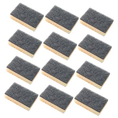 HAPINARY 24pcs Double-Sided Dish Scrubber Sponge Heavy Duty Kitchen Cleaning Sponge Super Absorbent Cellulose Scrub for Tableware