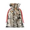 YKJJFVZ White Trees Camo Print Versatile Drawstring Christmas Gift Bags,Burlap Material,Xmas Wrapping Bags,Candy Bags view 2
