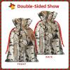 YKJJFVZ White Trees Camo Print Versatile Drawstring Christmas Gift Bags,Burlap Material,Xmas Wrapping Bags,Candy Bags view 3