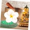 GLSTOY 2pcs Embroidered Sound Bowl Mats Lightweight Buddhist Cushions for Meditation and Yoga Small Green Orange for Healing and Spiritual Decor view 3
