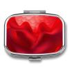 Red Waves Pill Box Cute Square Pill Case Portable Medicine Tablet Vitamin Holder Organizer for Purse Pocket view 1