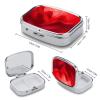 Red Waves Pill Box Cute Square Pill Case Portable Medicine Tablet Vitamin Holder Organizer for Purse Pocket view 2