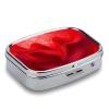 Red Waves Pill Box Cute Square Pill Case Portable Medicine Tablet Vitamin Holder Organizer for Purse Pocket view 3