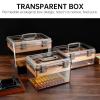 Acrylic Cigar Humidor with Hygrometer and Humidifier, Cedar Wood Tray, Modern Transparent Cigar Box with Handle, Gifts for Men (Medium) view 4