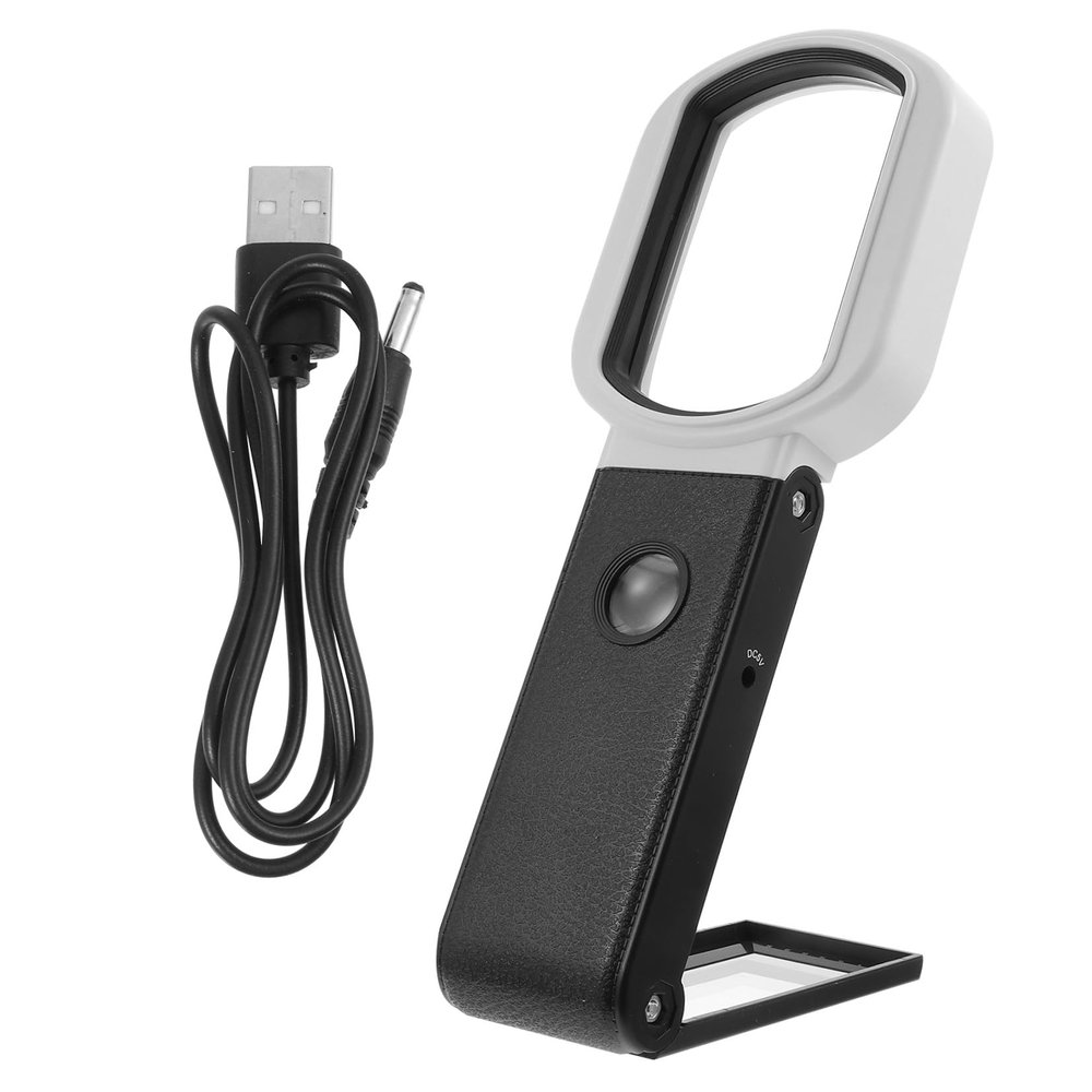 Foldable LED Magnifying Glass with 9 LEDs and Scale