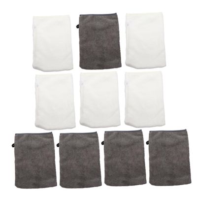 Baluue 10pcs Facial Cleaning Gloves Reusable Makeup Wash Mitts for Deep Cleansing and Exfoliating Soft Microfiber Face Scrubber White Gray