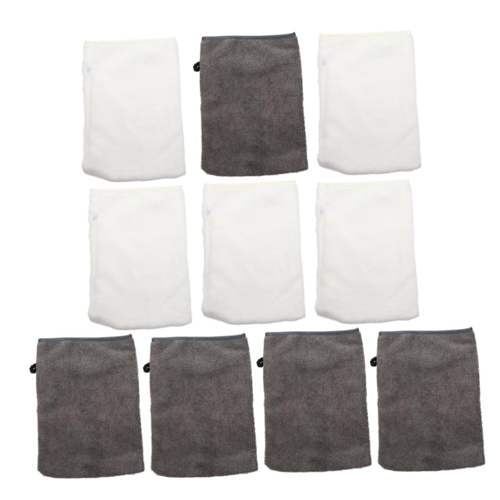 Baluue 10pcs Facial Cleaning Gloves Reusable Makeup Wash Mitts for Deep Cleansing and Exfoliating Soft Microfiber Face Scrubber White Gray