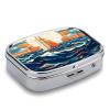 Sailboat Wave Pattern Pill Box Cute Square Pill Case Portable Medicine Tablet Vitamin Holder Organizer for Purse Pocket view 3