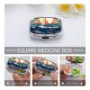 Sailboat Wave Pattern Pill Box Cute Square Pill Case Portable Medicine Tablet Vitamin Holder Organizer for Purse Pocket view 4