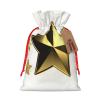 HCBPWVQA gold star Christmas Gift Bag Burlap Xmas Gift Bags Large Drawstring Gift Bags w/Tag Christmas Wrapping Bags Xmas Candy Bag Reusable Holiday Gift Bag Party Favors Bags Medium view 1