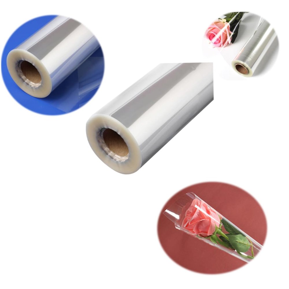 COOLHIYA 1roll Clear Cellophane Wrap for Flower Bouquets Transparent Wrapping for Fresh Flowers and Party Favors and