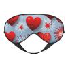 Red Hearts Fireworks Print Sleep Eye Mask - Adjustable Design,Suitable for Sleeping Outdoor Camping Travel view 1