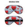 Red Hearts Fireworks Print Sleep Eye Mask - Adjustable Design,Suitable for Sleeping Outdoor Camping Travel view 2