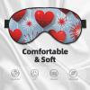 Red Hearts Fireworks Print Sleep Eye Mask - Adjustable Design,Suitable for Sleeping Outdoor Camping Travel view 3