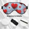 Red Hearts Fireworks Print Sleep Eye Mask - Adjustable Design,Suitable for Sleeping Outdoor Camping Travel view 4