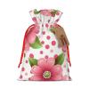 HCBPWVQA Polka Dot Flower Christmas Gift Bag Burlap Xmas Gift Bags Large Drawstring Gift Bags w/Tag Christmas Wrapping Bags Xmas Candy Bag Reusable Holiday Gift Bag Party Favors Bags Medium view 1