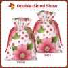HCBPWVQA Polka Dot Flower Christmas Gift Bag Burlap Xmas Gift Bags Large Drawstring Gift Bags w/Tag Christmas Wrapping Bags Xmas Candy Bag Reusable Holiday Gift Bag Party Favors Bags Medium view 2