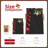 HCBPWVQA Holly Berry Branches Christmas Gift Bag Burlap Xmas Gift Bags Large Drawstring Gift Bags w/Tag Christmas Wrapping Bags Xmas Candy Bag Reusable Holiday Gift Bag Party Favors Bags Medium view 3