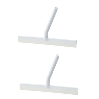 Healeved 2pcs Shaped Glass Wiper for Home Cleaning Window Squeegee Tool Hook for Bathroom Tile and Car Windshield Compact and Space-Saving Design White