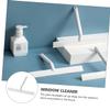 Healeved 2pcs Shaped Glass Wiper for Home Cleaning Window Squeegee Tool Hook for Bathroom Tile and Car Windshield Compact and Space-Saving Design White view 4
