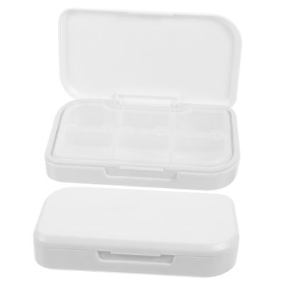 PLAFOPE 2pcs Portable Daily Case Compartments Travel Pill Container Wet Vitamin Case Weekly Pill Organizer for Outdoor Activities