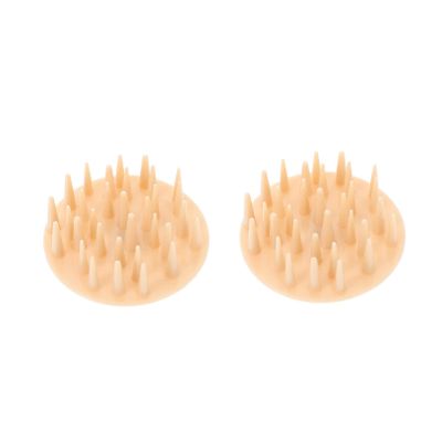 KOMBIUDA 2pcs Silicone Hair Scalp Massager Brush Handheld Shampoo Brush for Deep Scalp Massage