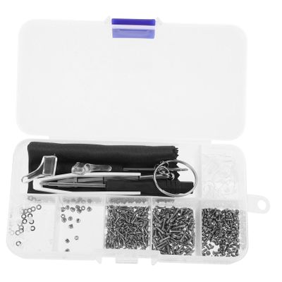 Anneome 1set Eyeglasses Repair Kit Replaceable Screws Nose Support Pads and Eyeglass Screwdriver Lightweight and Portable Eyewear Maintenance Tools for Travel and Everyday Use