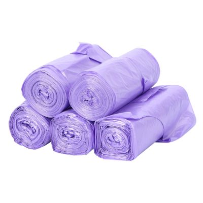BUTIFULSIC 5rolls Portable Garbage Bags with Handles Eco-friendly Rubbish Trash Bags for Home Office and Kitchen Capacity Leak- and Odorless Purple