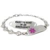 My Identity Doctor Custom Engraved Medical Bracelet 316L Stainless Steel Hearts, Round 2mm Cubic Zirconia - Wrist Size 9.75 Inch view 1