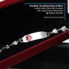 My Identity Doctor Custom Engraved Medical Bracelet 316L Stainless Steel Hearts, Round 2mm Cubic Zirconia - Wrist Size 9.75 Inch view 2