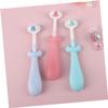 BELLIFFY 3pcs Cute Soft Bristle Toothbrush for Boy Girl Decorative Toothbrushes with Anti-Slip Handle Safe Materials for Toddlers Oral Care Red Blue Green view 3