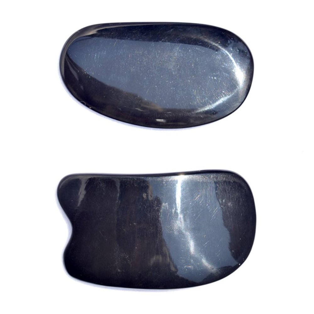 COLLBATH 2pcs Ox Horn Gua Scraping Boards for Facial Massage and Relaxation Unique Design for Home Use and Salon Supply for Health Enthusiasts
