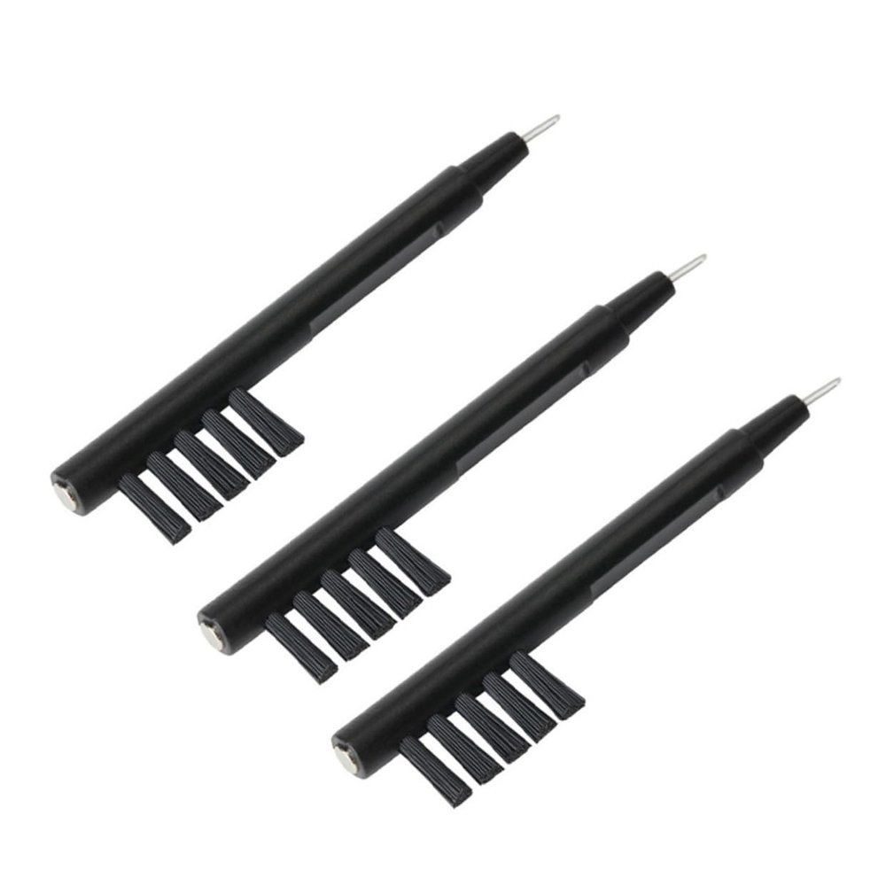 BUTIFULSIC 5pcs U-Shaped Hearing Aid Cleaning Brush with Wax and Magnet for Easy Maintenance Durable Design for Hearing Amplifiers Black