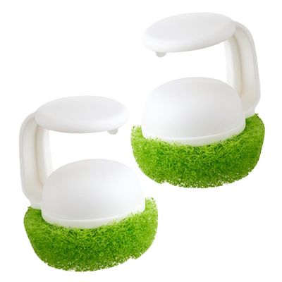 PRETYZOOM 2pcs Hanging Handle Scrubbing Brush for Pots and Pans Ergonomic Dish Brush Flexible Material Non-damaging Design for Kitchen Cleaning and Dishwashing