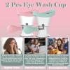 2Pack Portable Eye Wash Cup, Bath Kit Care Silicone Air Pressure Cleaning Cup Washer Cleaner Kit Soothing Tired Eyes Effective Relief Dust Makeup Irritants view 2