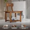 BLUEWEST 23.4'' Shower Chair with Backrest Bath Chair for Inside Shower or Tub, Heavy Duty 450 lbs Support, Non-Slip Feet, Shelf Storage, Built-in Handles for Elderly or Adults (Acacia) view 2