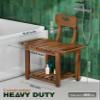BLUEWEST 23.4'' Shower Chair with Backrest Bath Chair for Inside Shower or Tub, Heavy Duty 450 lbs Support, Non-Slip Feet, Shelf Storage, Built-in Handles for Elderly or Adults (Acacia) view 3