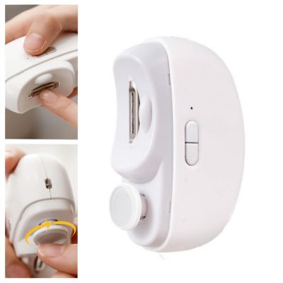 3 in 1 Automatic Electric Nail Clipper with Polishing, Convenient and Safe Nail Trimmer, Electric Nail Trimmer with 2 Adjustable Speeds, Nail Cutter with Light for Kids, Adults(White)