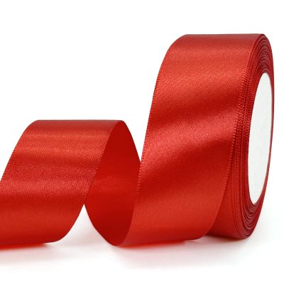 PQZKLDP Red Satin Ribbon 11/2 inches 25 Yards Craft Fabric Ribbons for Gift Wrapping,Handmade Bows,Party Decorations,Perfect for Wedding,Bridal Bouquet etc