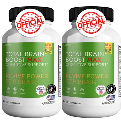 GREENVIFY Total Brain Boost - Brain Support Supplement Enhance Memory & Focus Clear Brain Fog & Boost Cognitive Function 120 Natural Capsules