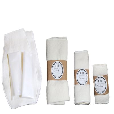 Five Piece Castor Oil Pack Sustainably Grown Cotton Flannel Liver Detox Chest Shoulder Elbow Ankle Knee Wrist