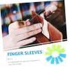 KOMBIUDA 10pcs Silicone Finger Protective Cover Anti-scalding Non-Slip Fingertip Sleeves for Cooking Crafting and Gaming Blue Green Large Medium Small view 4