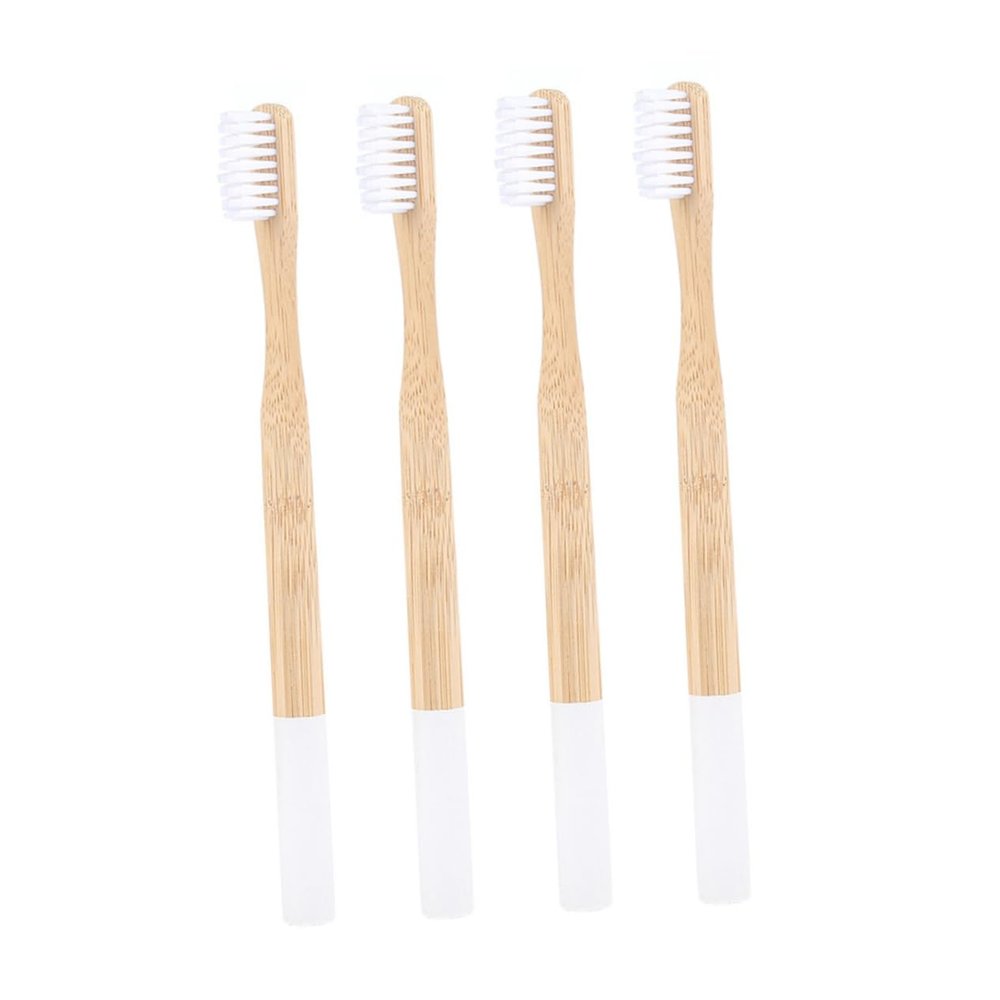 HAPINARY 4pcs Toothbrush Soft Bristles for Travel and Home Use Natural White Ergonomic Design for Comfortable Grip and Sustainable Oral Care