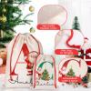 3 Pack Personalized Santa Sack With Initial Name - Reusable Christmas Gifts Bags With Drawstring, Custom Bag for Xmas Gifts Package Storage, Holiday Presents Gift Sack view 3